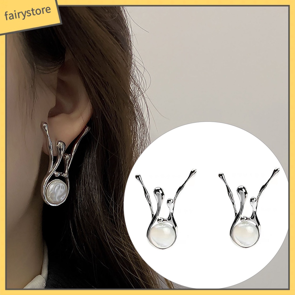 1 Cặp Bông Tai Ngọc Trai Giả Hình Dạng Độc Đáo Thời Trang