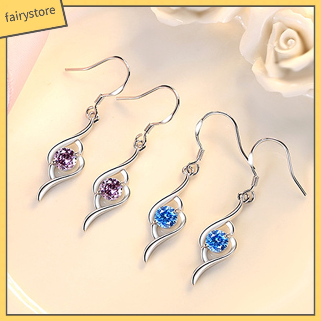 1 Đôi Bông Tai Đính Đá Lấp Lánh Chất Lượng Cao Dành Cho Nữ