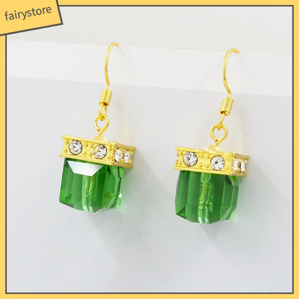 Bông Tai Hình Vuông Đính Đá Giả Thời Trang Dành Cho Nữ