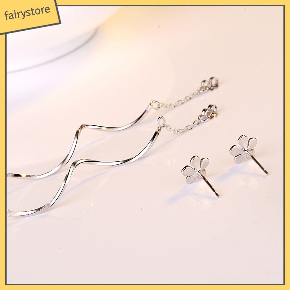 Bông Tai Chuỗi Dài Hình Hoa Tua Rua Gợn Sóng Thời Trang Cho Nữ