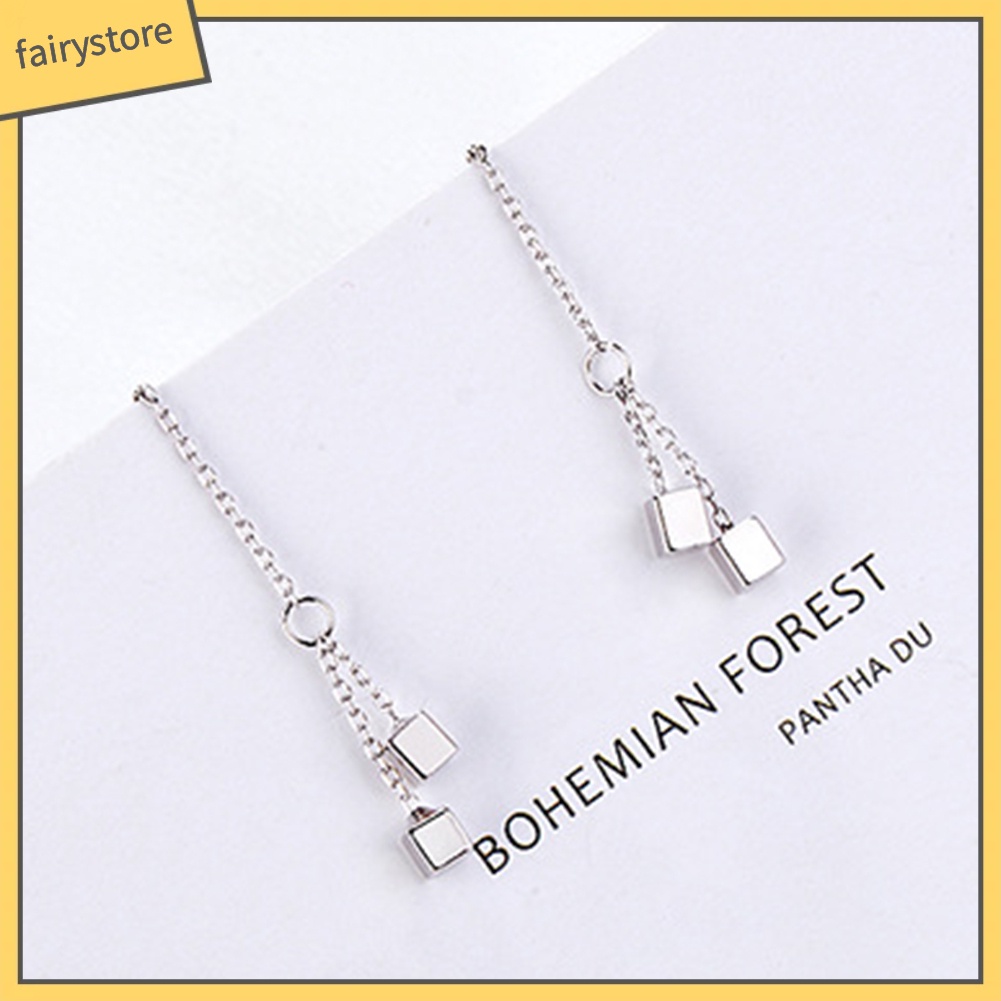 Bông Tai Hình Khối Tua Rua Thời Trang Dành Cho Nữ