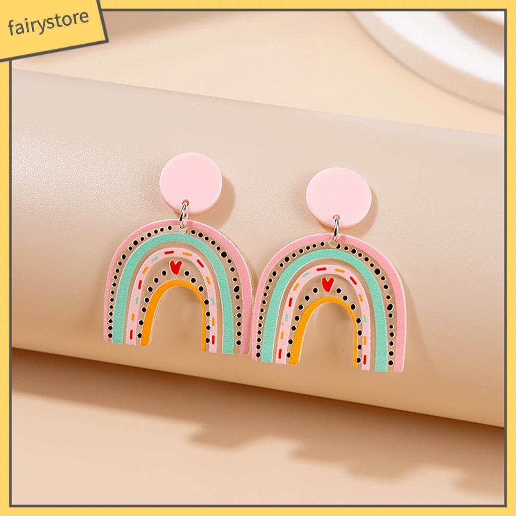 1 Đôi Bông Tai Acrylic Bóng Nhiều Màu Họa Tiết Hoa Ngôi Sao Hoạt Hình Thời Trang Cho Nữ