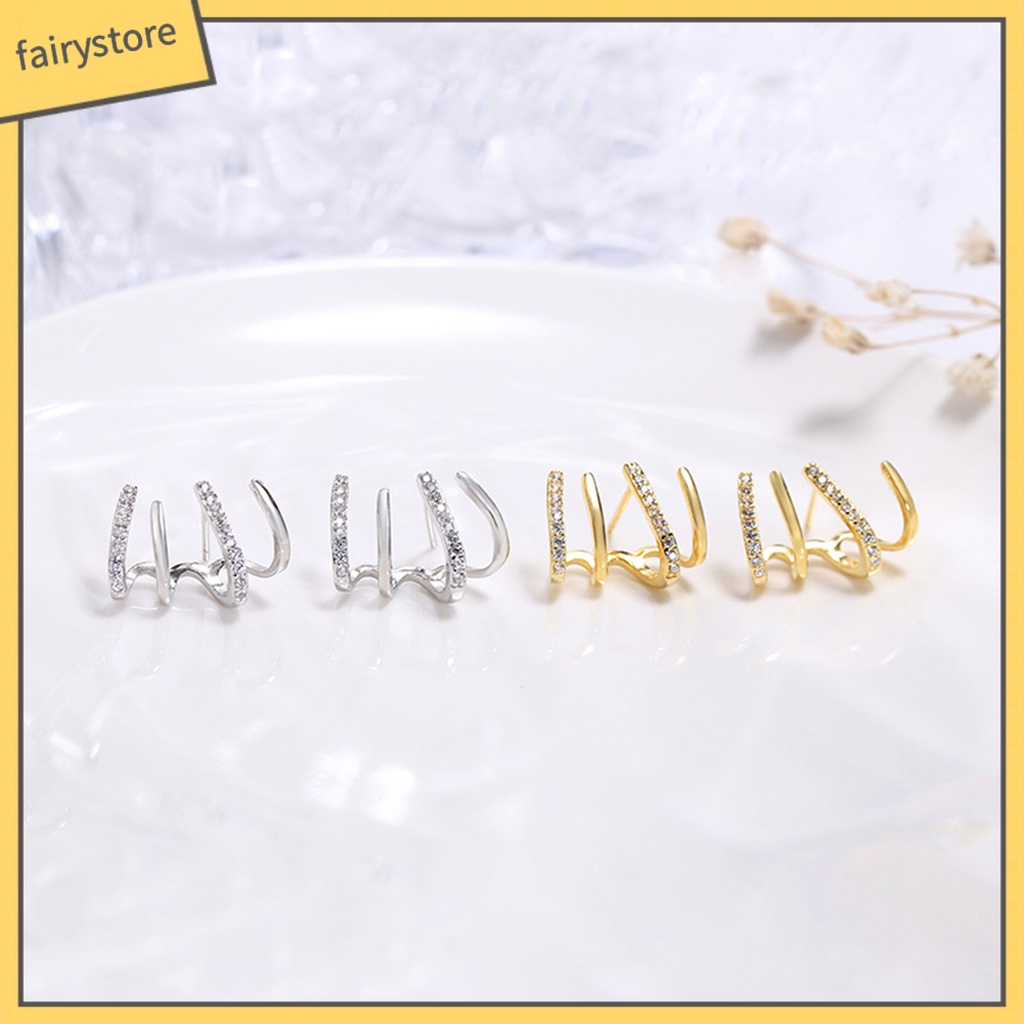 1 Đôi Bông Tai Móng Vuốt Đính Đá Lấp Lánh Thời Trang Dự Tiệc