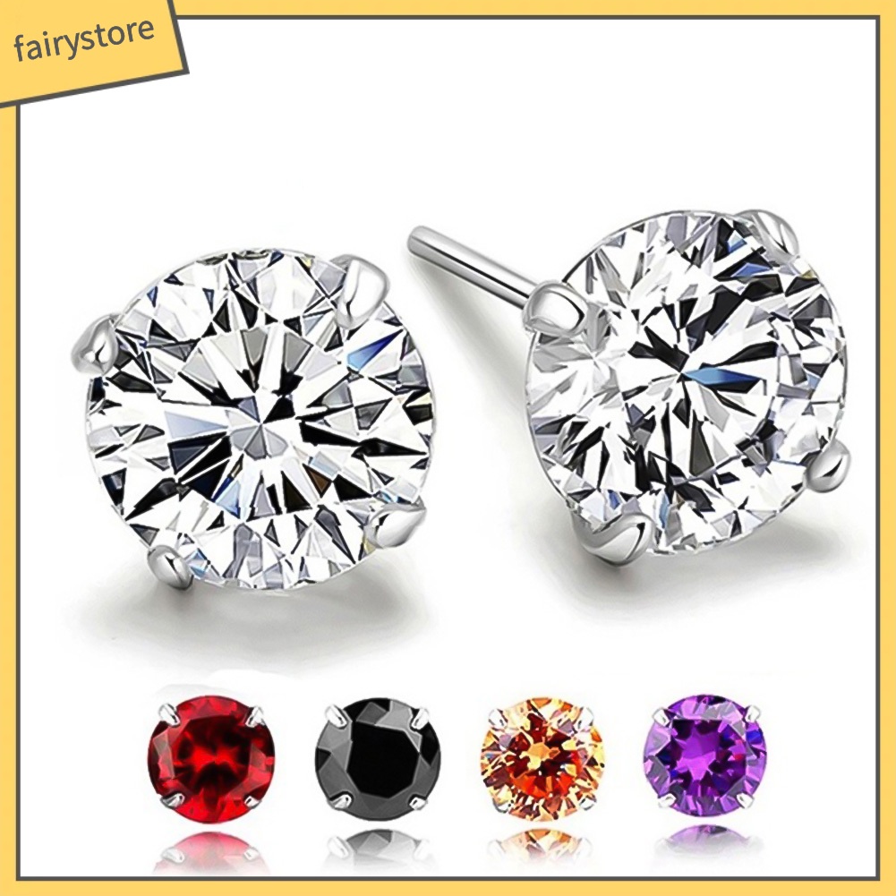 Bông Tai Tròn Đính Đá Lấp Lánh Thời Trang Dành Cho Nữ