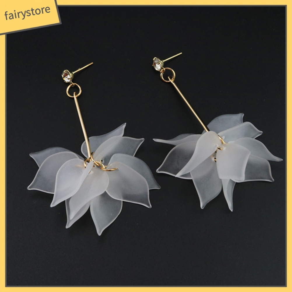 Bông Tai Hình Cánh Hoa Bằng Nhựa Resin Ngọt Ngào Cho Nữ