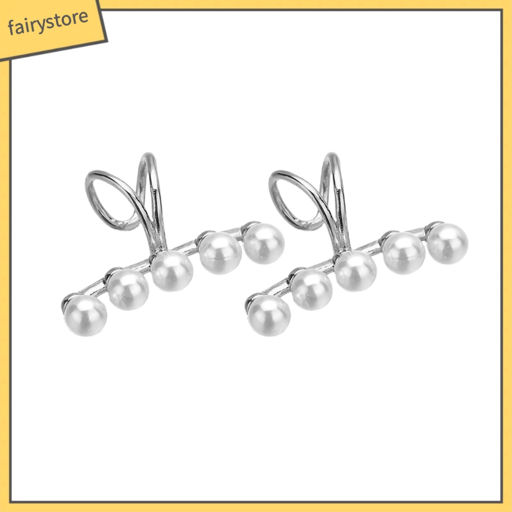 Khuyên Kẹp Vành Tai Đính Ngọc Trai Giả Thời Trang Dự Tiệc Cho Nữ