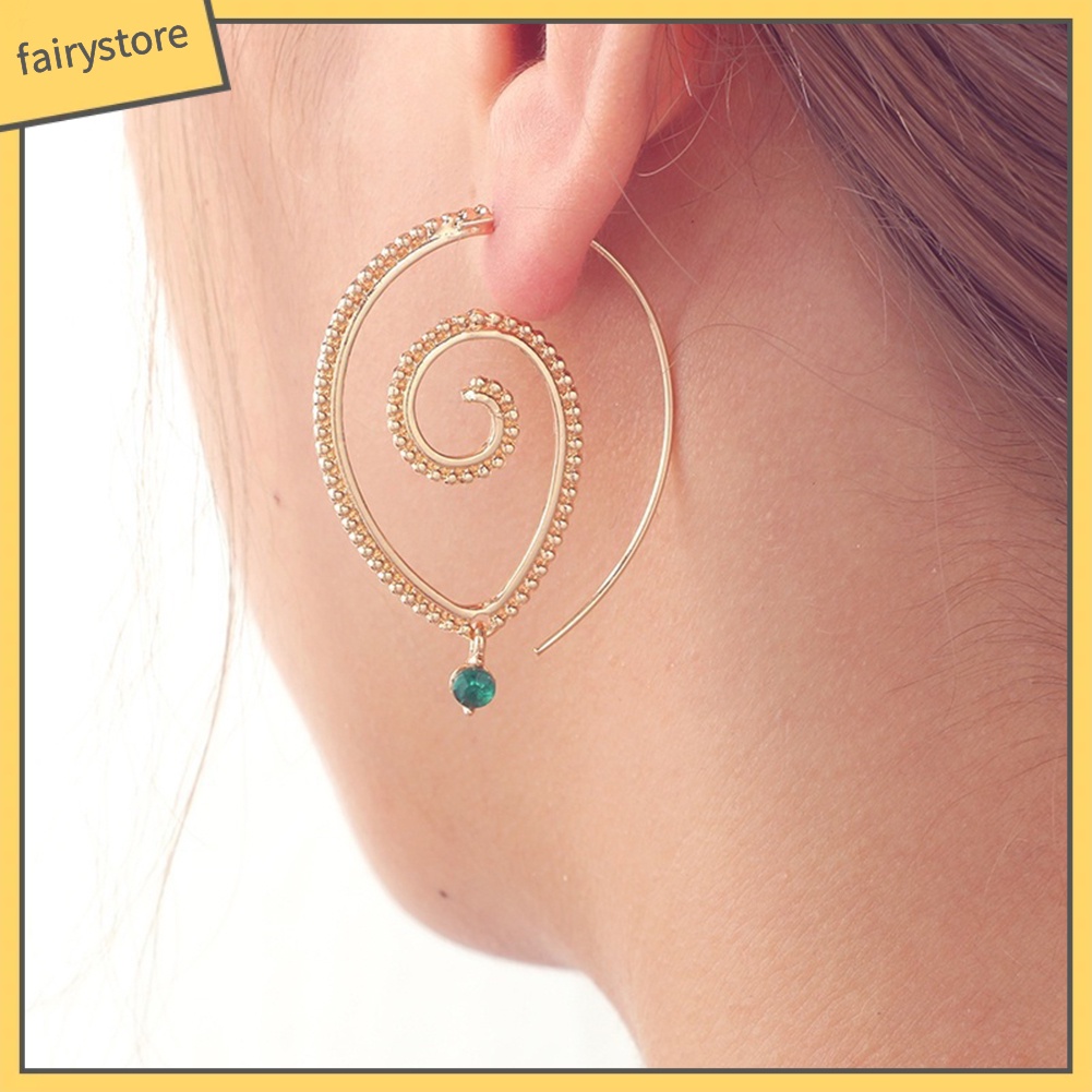 Bông Tai Hình Giọt Nước Xoắn Ốc Độc Đáo Dành Cho Nữ