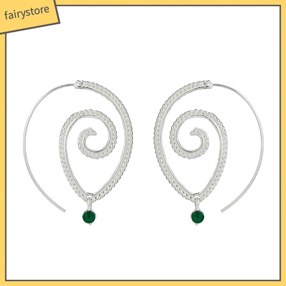 Bông Tai Hình Giọt Nước Xoắn Ốc Độc Đáo Dành Cho Nữ