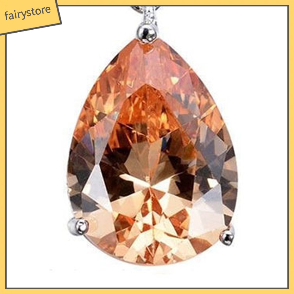 Đôi Bông Tai Hình Giọt Nước Đính Đá Thời Trang Cho Nữ