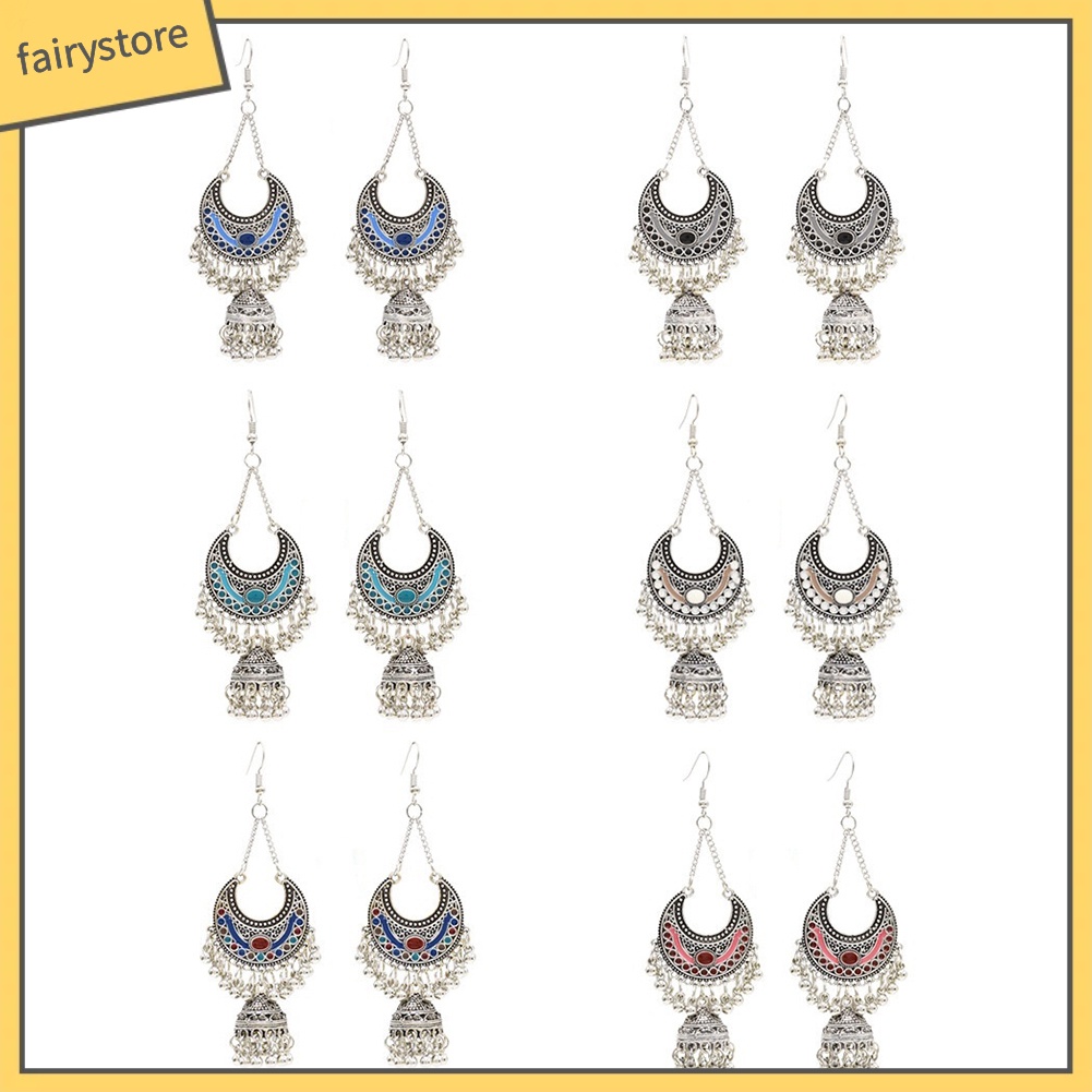 Bông Tai Tua Rua Hình Chuông Phong Cách Bohemian Cổ Điển Dành Cho Nữ