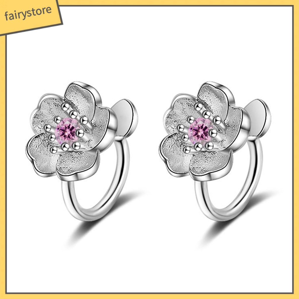 1 Đôi Bông Tai Hình Trái Cherry Đính Đá Phong Cách Hàn Quốc Thời Trang