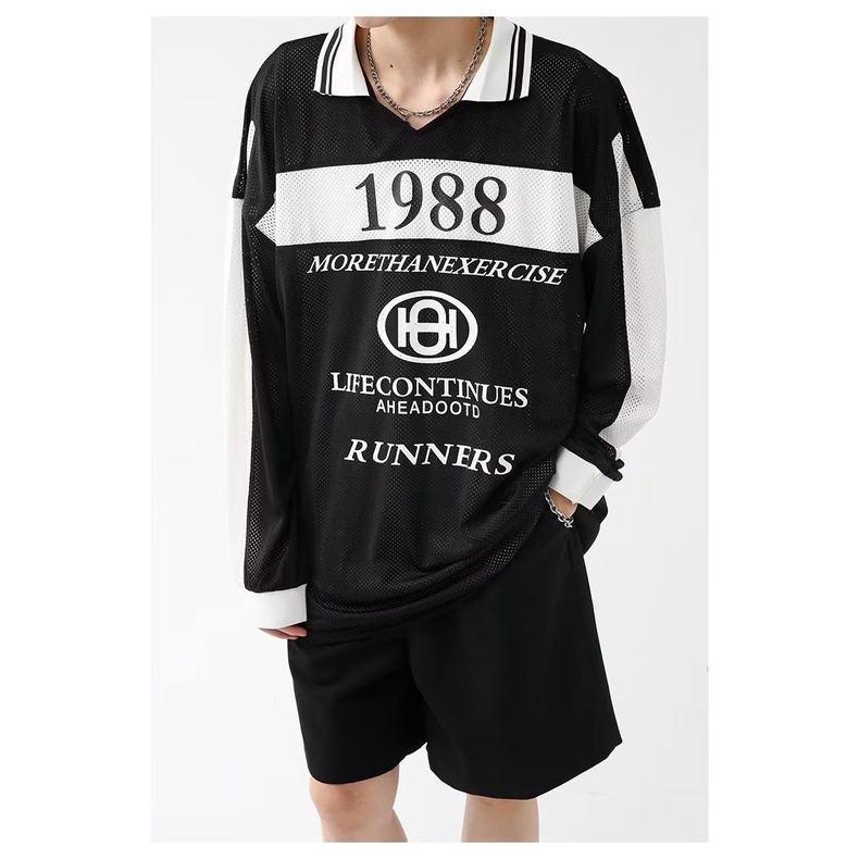 Áo Sơ Mi Tay Dài In Họa Tiết Độc Đáo Thời Trang Đường Phố Mỹ