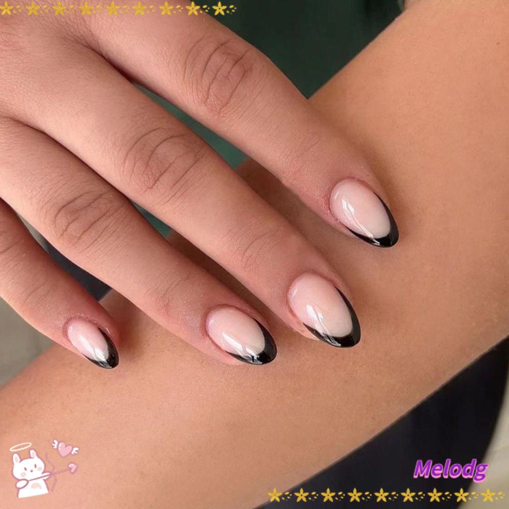 MELODG Bộ 24 Móng Tay Giả Dạng Nhấn DIY