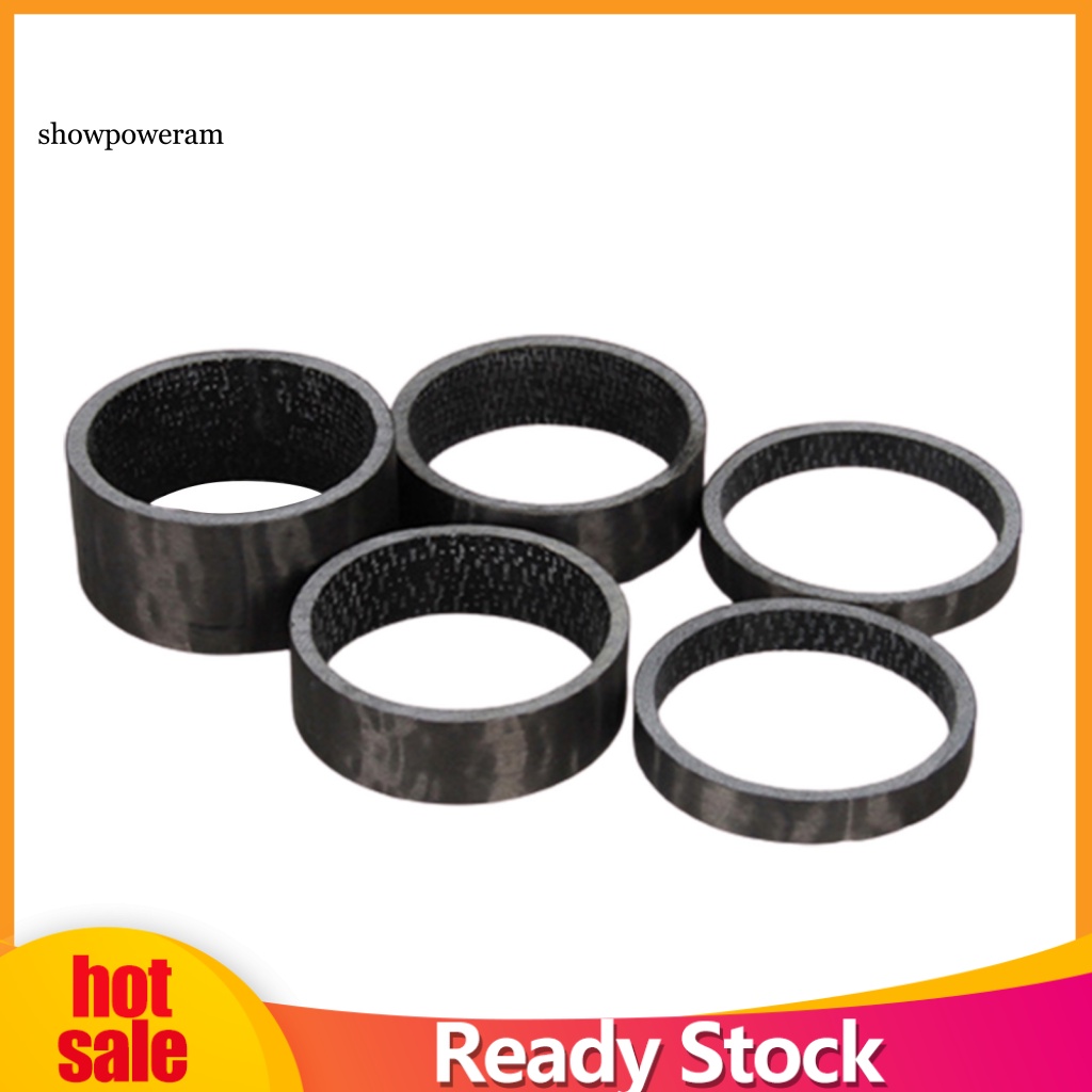Set 5 Vòng Đệm Cổ Bằng Sợi Carbon Cho Xe Đạp Kích Thước 5mm / 10mm / 15mm