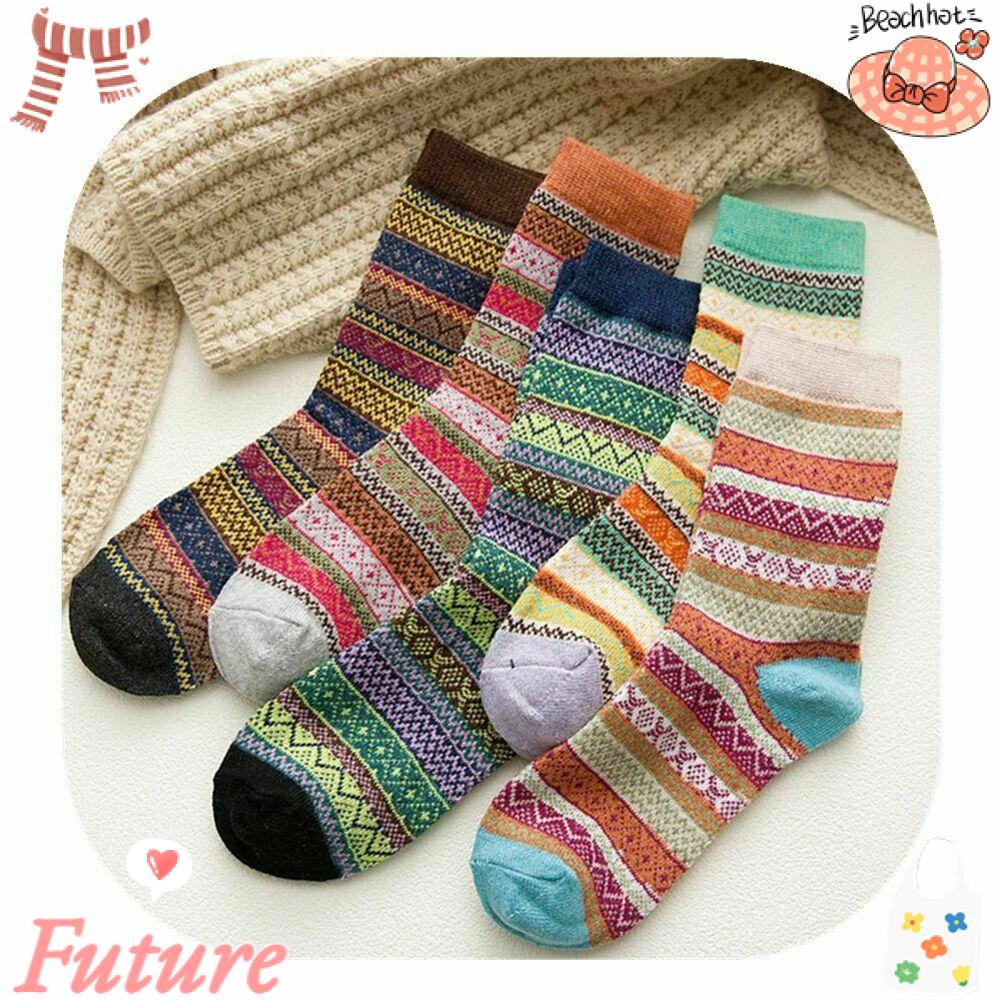 Set 5 Đôi Tất Len Giữ Ấm Mùa Đông Thời Trang Unisex