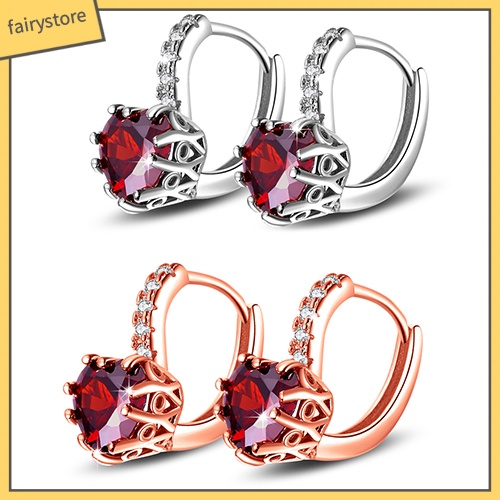 Bông Tai Đeo Vành Tai Hình Trái Tim Đính Đá Zircon Thời Trang Cho Nữ