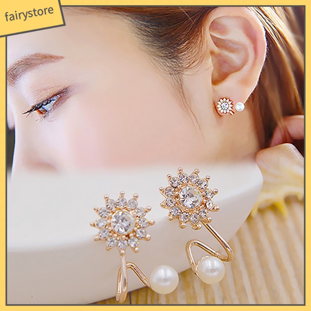 1 Đôi Bông Tai Hình Bông Tuyết Đính Đá Siêu Nhẹ Thanh Lịch