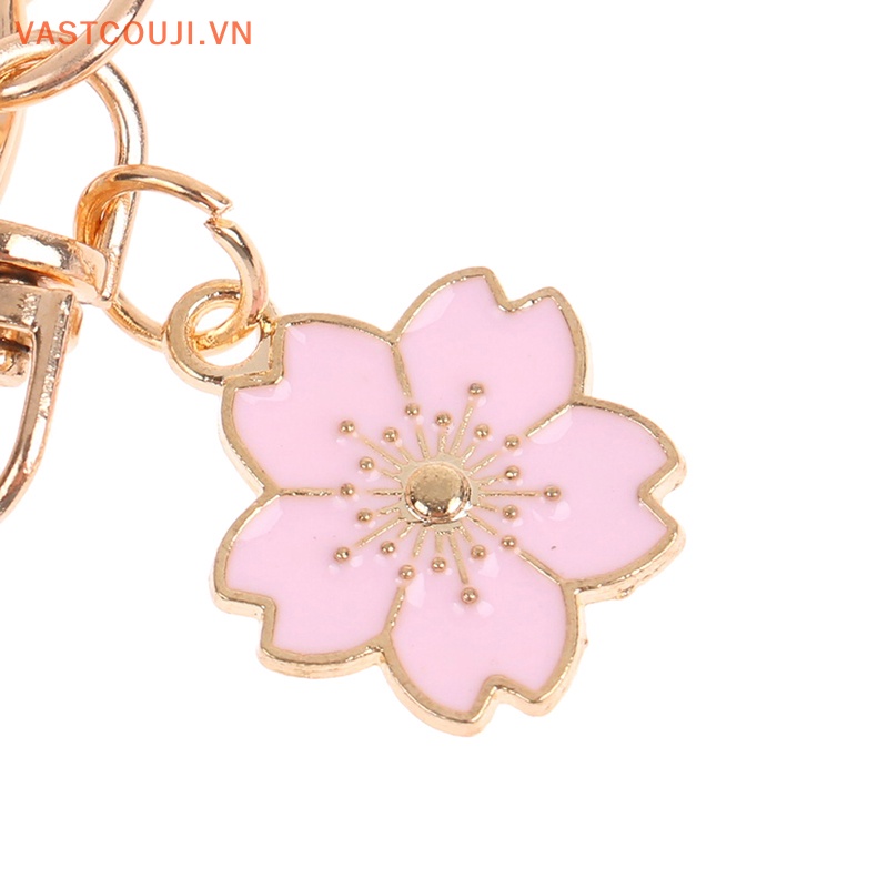 Móc Khóa Hình Thỏ / Mèo / Hoa Tráng Men Dễ Thương Dùng Làm Quà Tặng