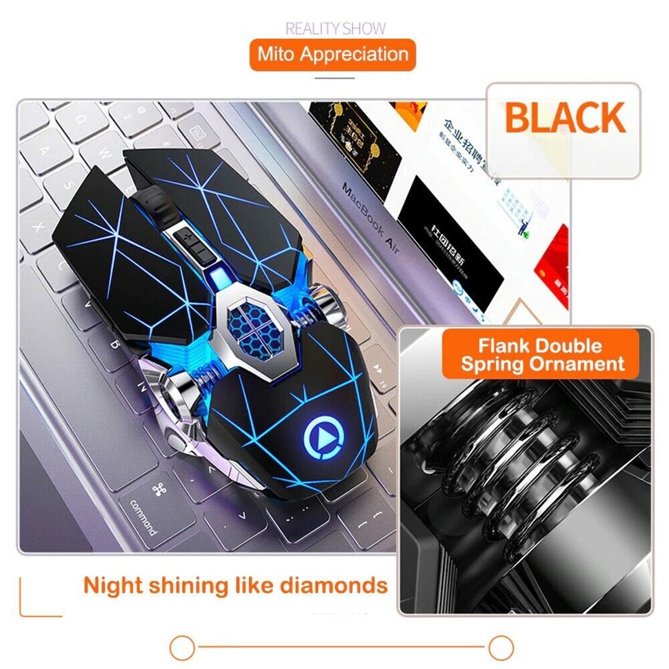 Chuột gaming 2.4g 1600dpi 7 MàU Với ĐèN led NềN Cho laptop luyoo27