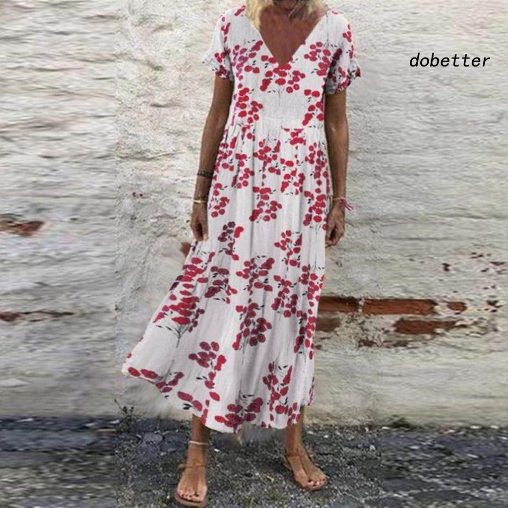 Đầm Dài Dáng Ôm Co Giãn In Họa Tiết Phong Cách Bohemian Thời Trang Đi Biển Mùa Hè Cho Nữ