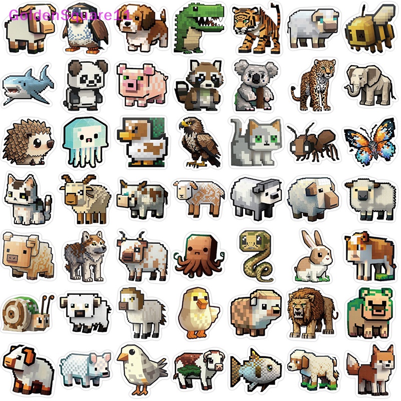 Bộ 50 Miếng Dán Hình Động Vật Graffiti Trang Trí Vali / Laptop / Điện Thoại / Tủ Lạnh