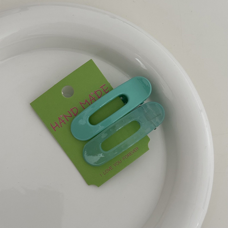 Kẹp Tóc Mỏ Vịt Bằng Nhựa Màu Kem Tương Phản Thời Trang