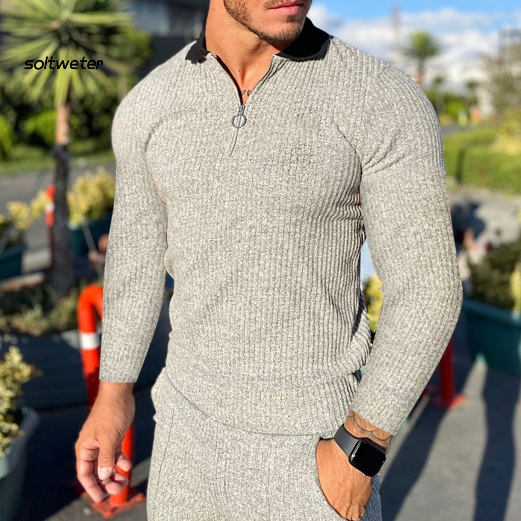 Bộ 2 Món Áo Cổ Bẻ + Quần Dài Lưng Thun Màu Sắc Thời Trang Mùa Thu Cho Nam