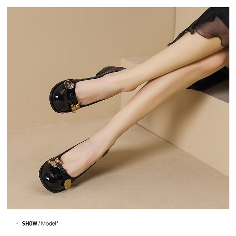 Giày Cao Gót Mũi Tròn Thiết Kế Mới Thời Trang Theo Phong Cách Pháp Cho Nữ