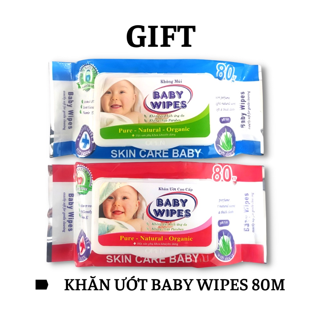 QUÀ TẶNG KHÔNG BÁN Khăn Giấy Ướt Baby Wipes - Khăn Ướt Cho Bé 80 Tờ Ngẫu