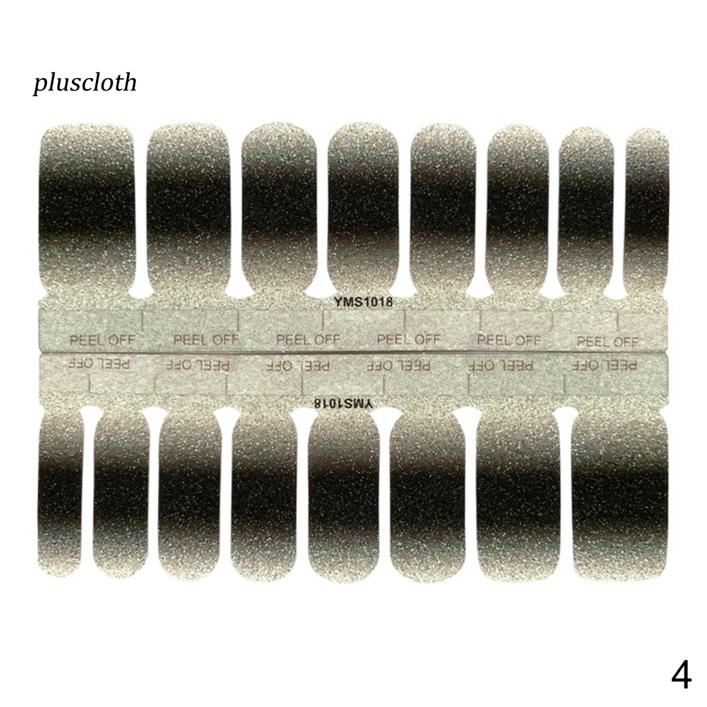 Miếng Dán Móng Tay Tự Dính Màu Gradient Lấp Lánh Thời Trang Cho Nữ