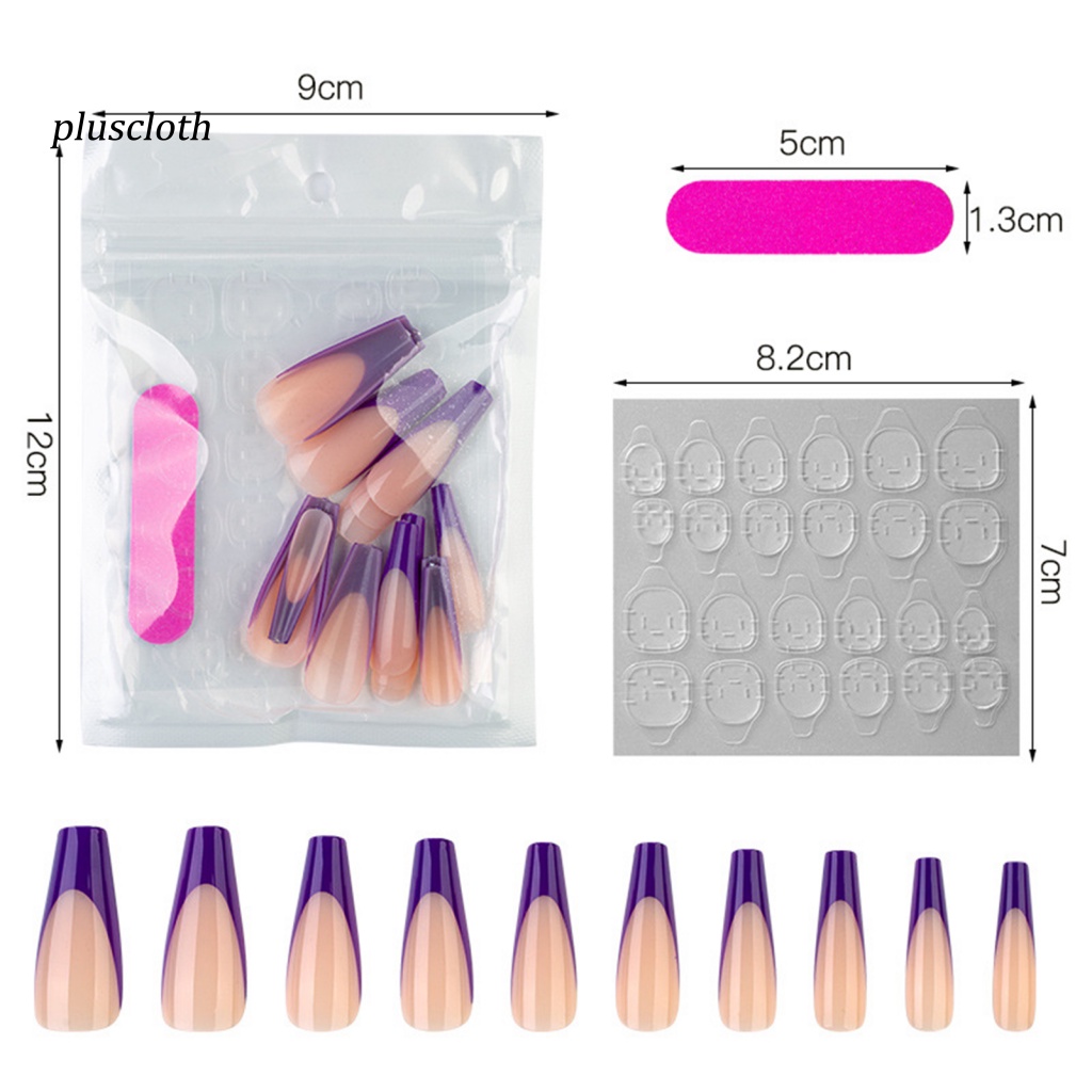 1 Bộ Móng Tay Giả Bằng Nhựa ABS Phong Cách Pháp