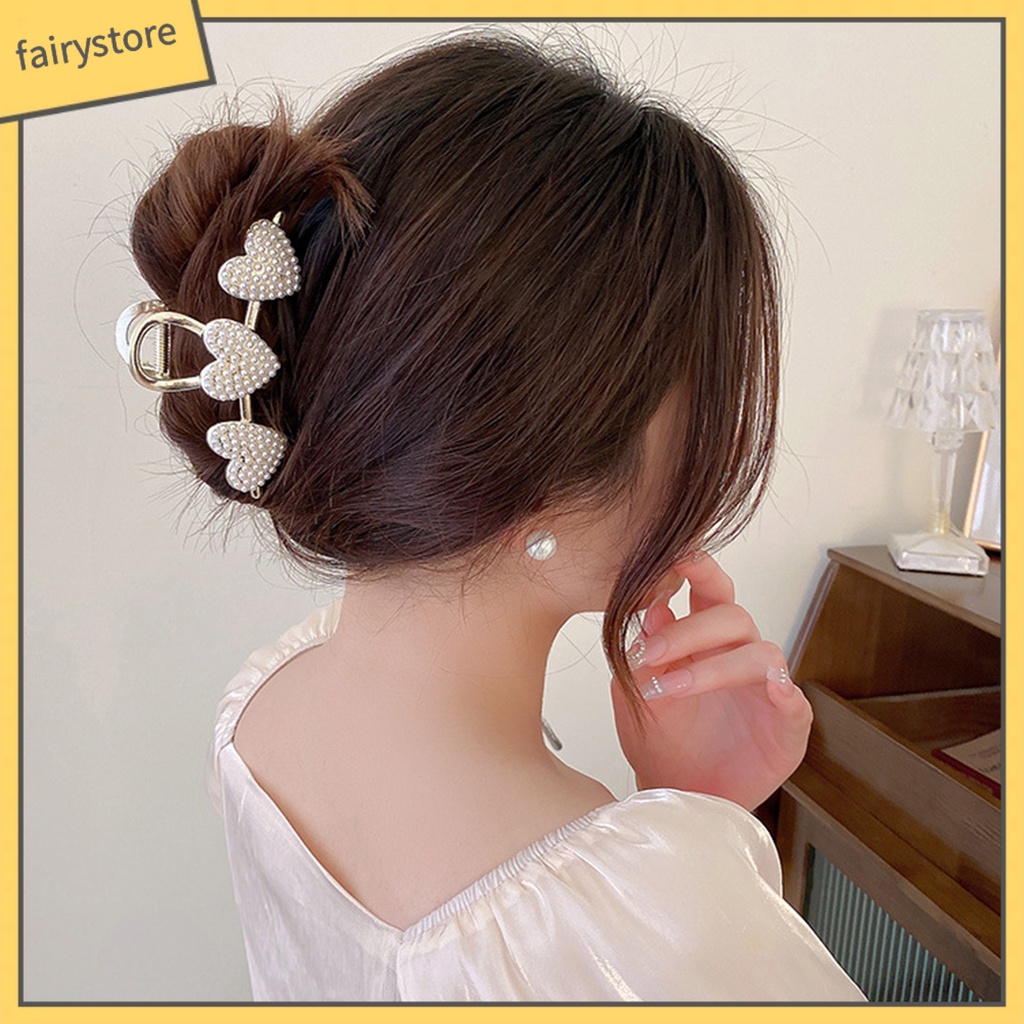 Kẹp Tóc Hình Trái Tim Đính Đá Lấp Lánh Bằng Thép Không Gỉ