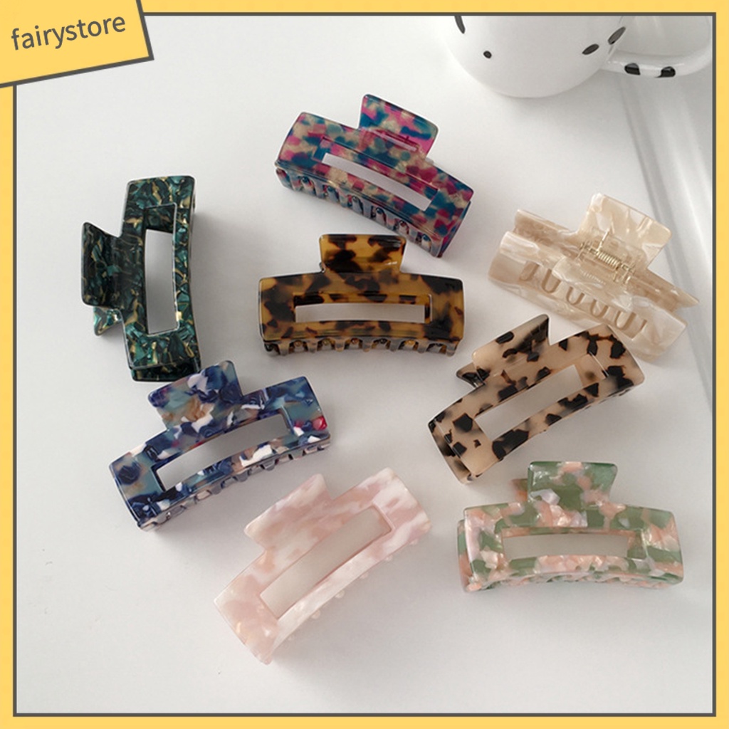 Kẹp Tóc Càng Cua Chống Trượt Hình Vuông Phong Cách Retro Cho Nữ