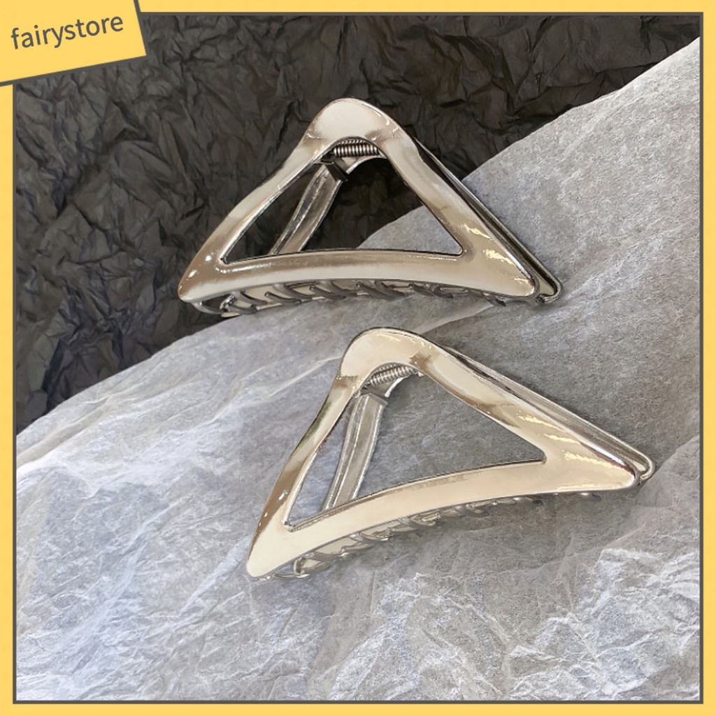 Kẹp Tóc Hình Răng Tam Giác Bằng Kim Loại Màu Trơn
