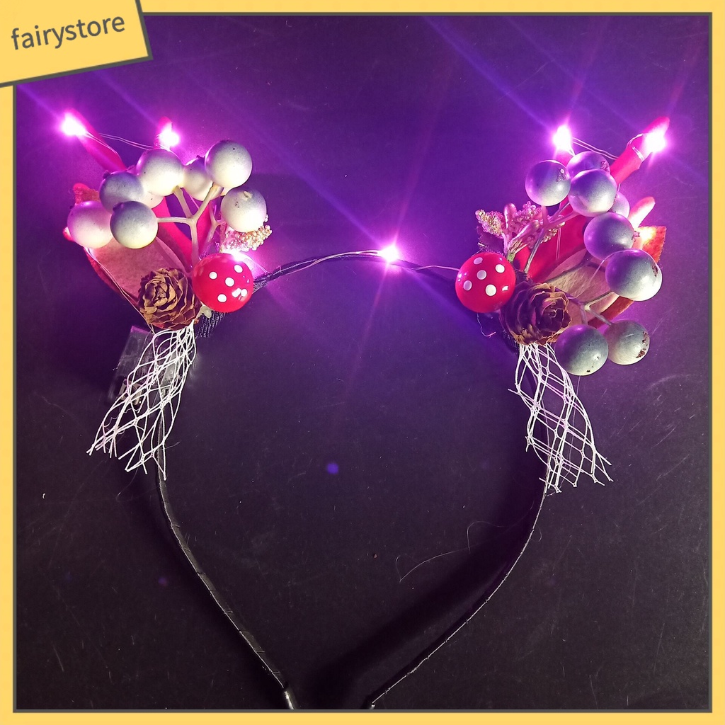 Băng Đô Cài Tóc Hình Sừng Hươu Có Đèn LED Phát Sáng Độc Đáo