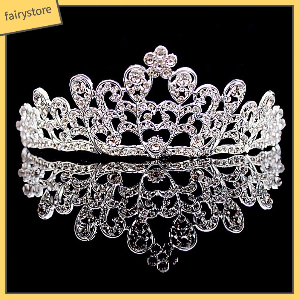 Cài Tóc Hình Vương Miện Đính Đá Lấp Lánh Sang Trọng Cho Cô Dâu