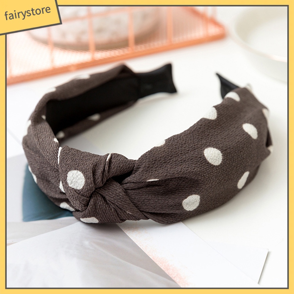 Băng Đô Nơ Cài Tóc Họa Tiết Chấm Bi Thời Trang Cho Nữ