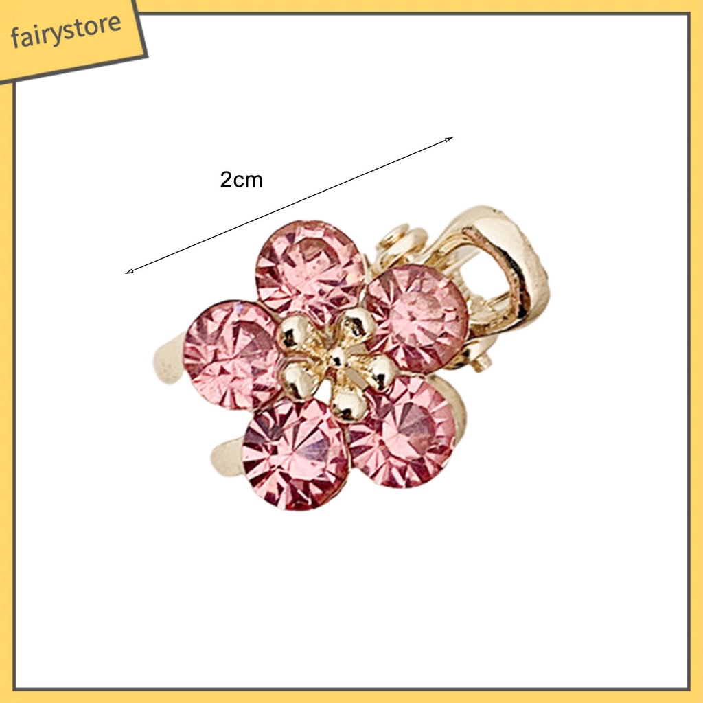 [FRO] Kẹp Tóc Mái Chéo Hình Hoa Đính Đá Lấp Lánh Đơn Giản Dành Cho Trẻ Em