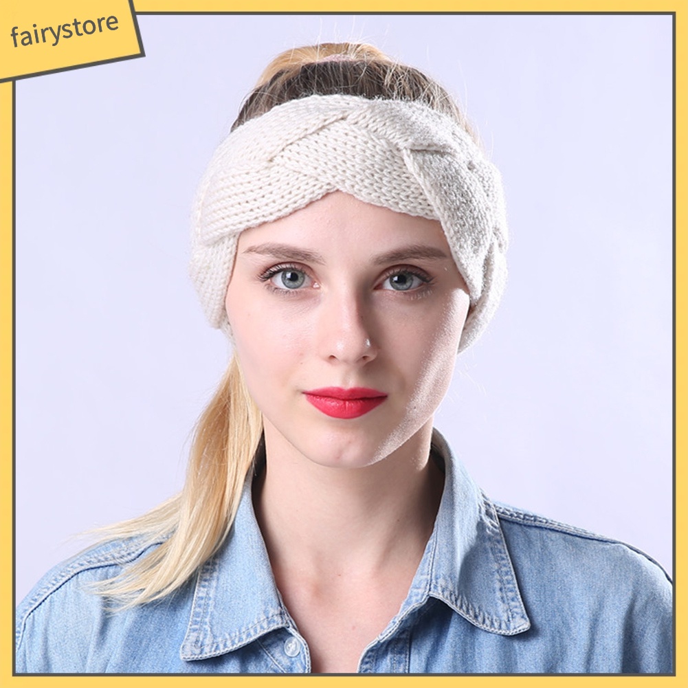 Băng Đô Dệt Kim Unisex Màu Trơn Giữ Ấm Mùa Đông