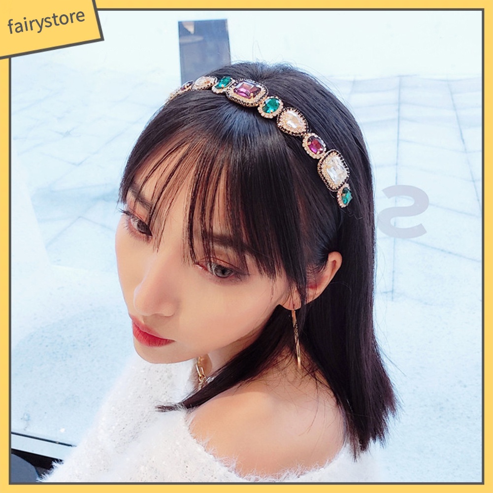Băng Đô Cài Tóc Đính Đá Lấp Lánh Chống Trượt Cho Nữ
