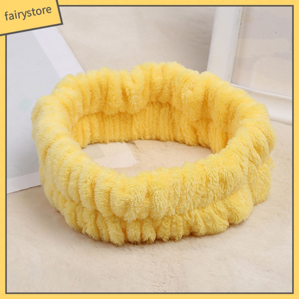 Bộ 3 Băng Đô Trang Điểm Lông Cừu San Hô Màu Sắc Tươi Sáng Độ Co Giãn Cao