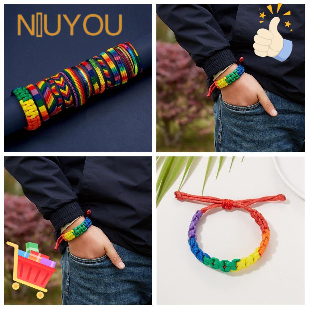 Vòng Tay Bện Dây Màu Cầu Vồng Phong Cách LGBT Hợp Thời Trang Mới