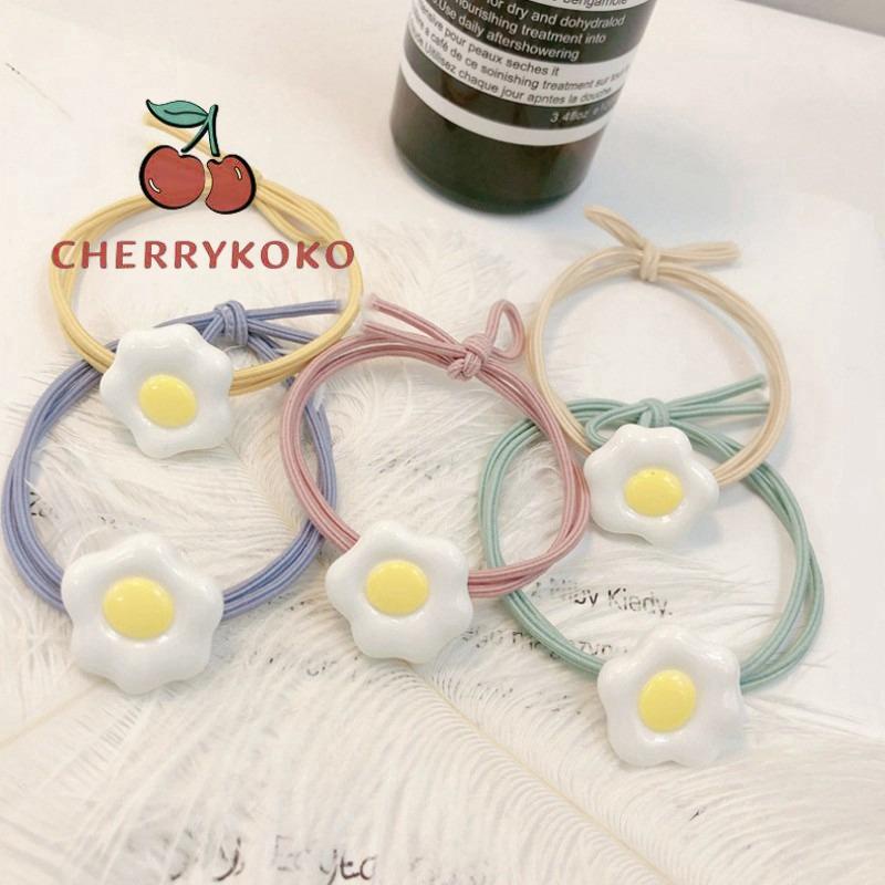 🍒🍒CHERRYKOKO Dây Cột Tóc Cao Su Hình Quả Trứng Ghép Hình Dễ Thương