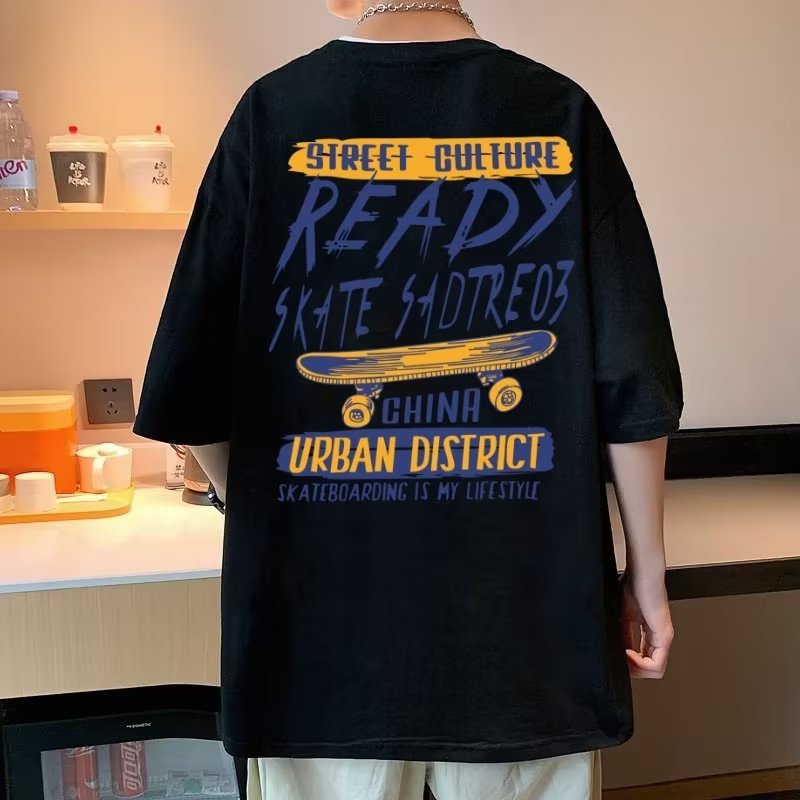 Áo phông nam big size có size lớn M-8xl Áo thun unisex nam nữ form rộng tay lỡ phông In Hình Hoạt Hình Phong Cách Mỹ Thời