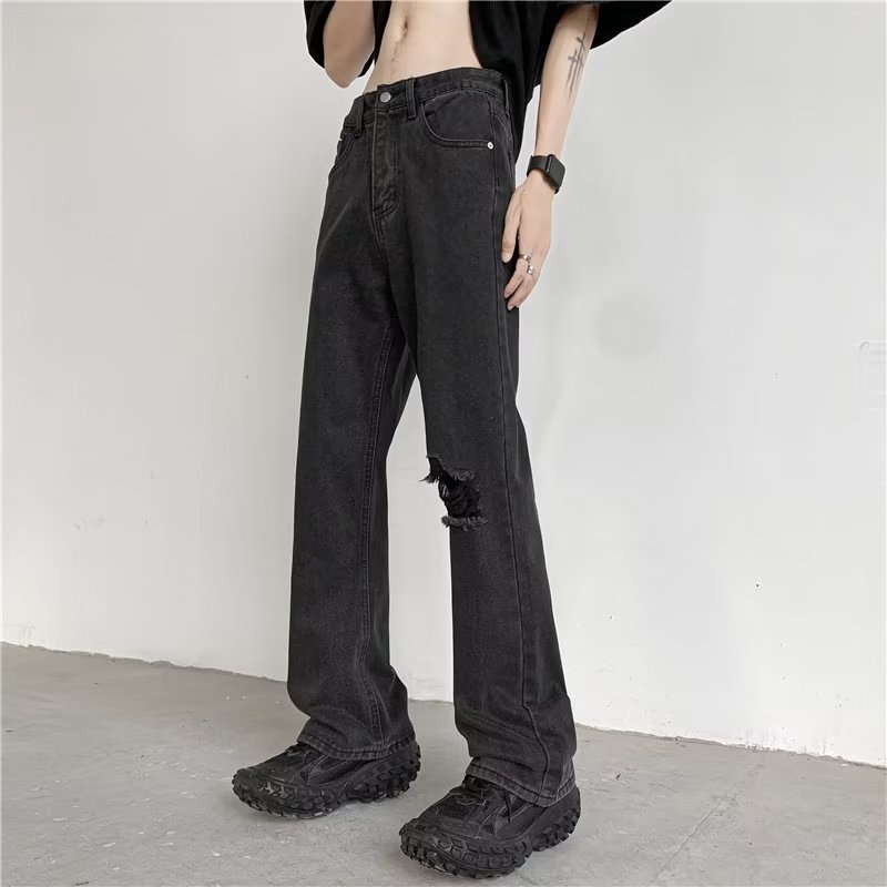 Quần Jeans Dài Phối Vết Rách Cá Tính Thời Trang Cho Nam