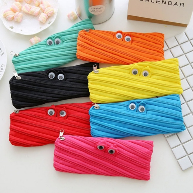 Hàng sẵn giao hỏa tốc Túi Đựng Bút Có Sức Chứa Lớn Thiết Kế Dây Kéo Độc Đáo Họa Tiết Ngộ Nghĩnh, Túi Đựng Văn Phòng Phẩm