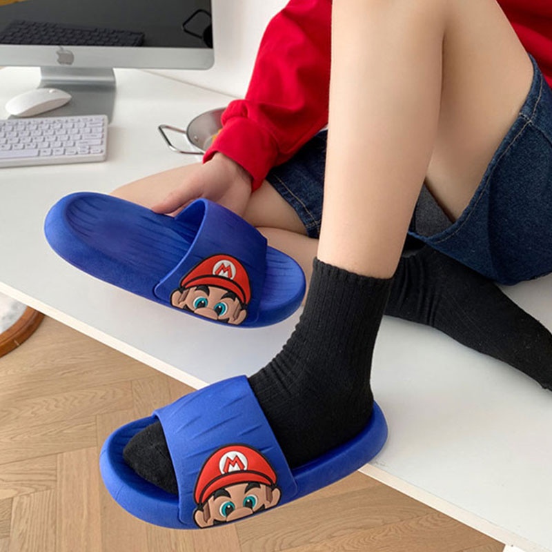 Qinos Dép Đi Trong Nhà Tắm Dày Dặn Họa Tiết Hoạt Hình Cho Cặp Đôi