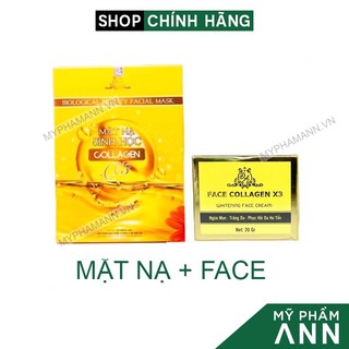 Combo kem face collagen x3 + mặt nạ colagen x3 luxury mỹ phẩm đông anh