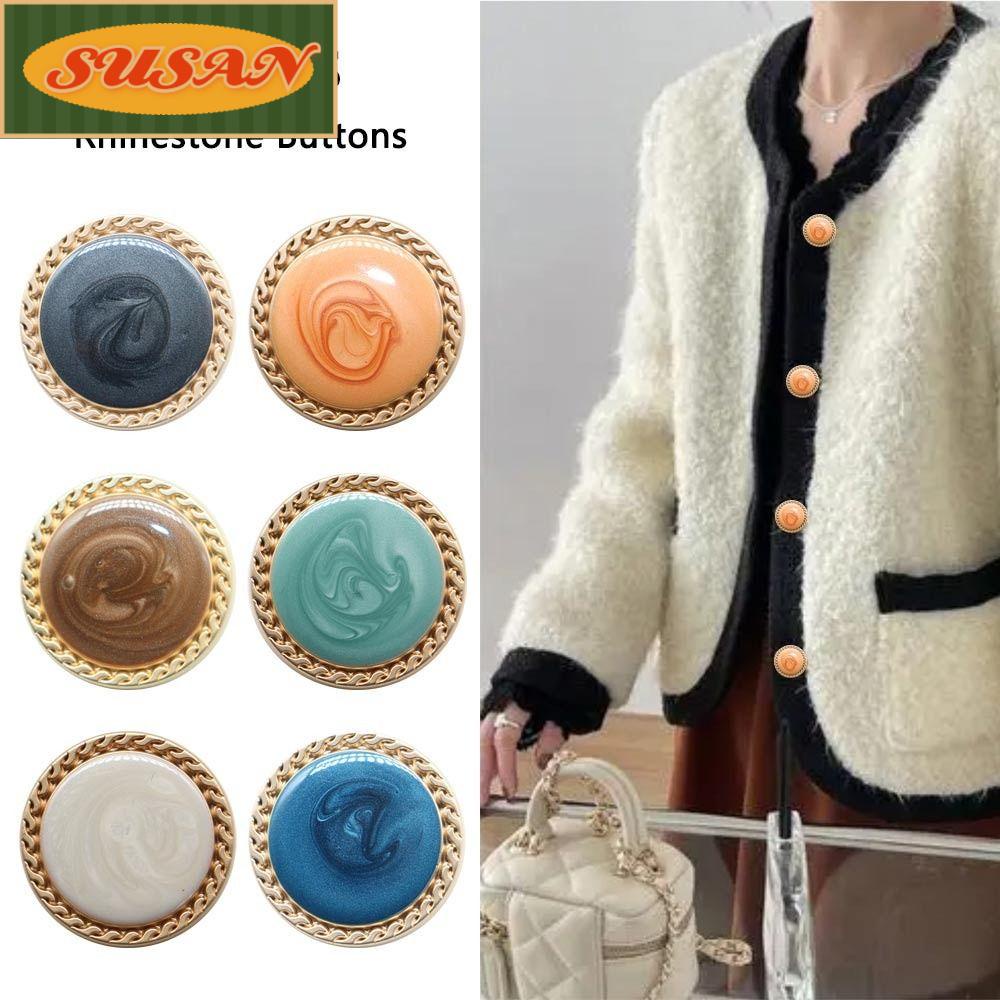 Kẹp Tóc Đính Nút May Lấp Lánh