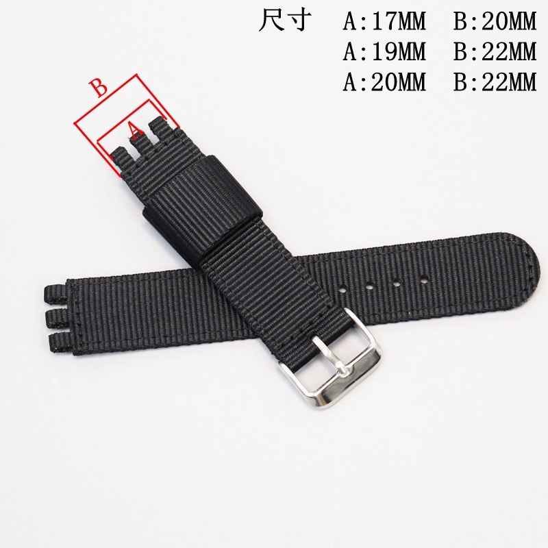 Dây Đeo Nylon Chống Nước Cho Đồng Hồ Swatch 17mm 19mm 20mm